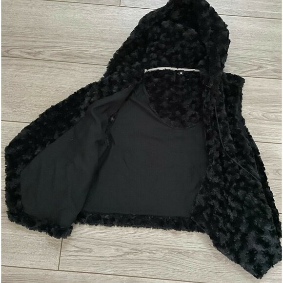 Kensie Womens Draped Chunky Bobble Shag Draped Vest Charcoal Size Large - Picture 2 of 5